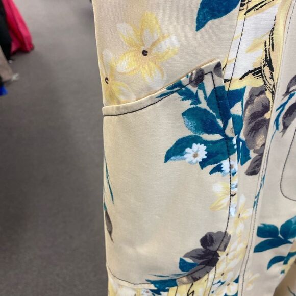 A Line Small Yellow Spring Floral Coat - Picture 4 of 7